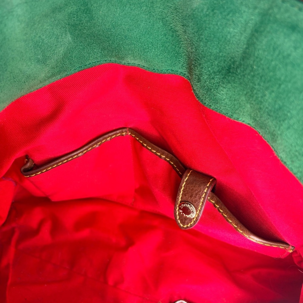 Dooney & Bourke Large Florentine Leather Satchel Chestnut Tassel Strap - Picture 8 of 16